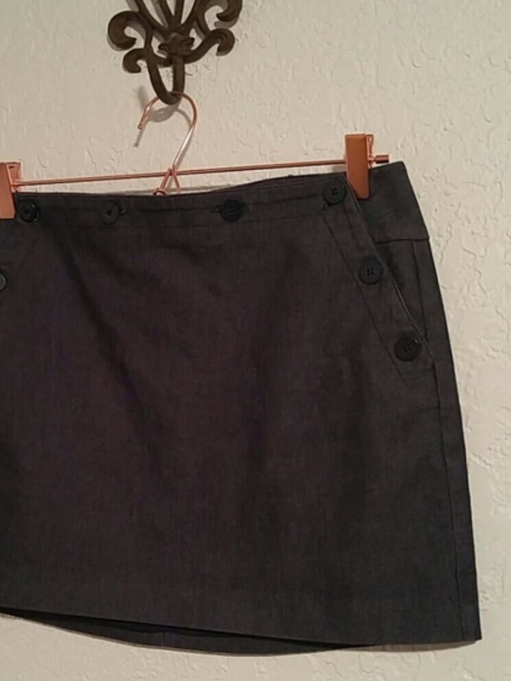 Express Stretch SZ 5/6 Mini Navy Blue Stretch Cotton Sailor Button Front Skirt
